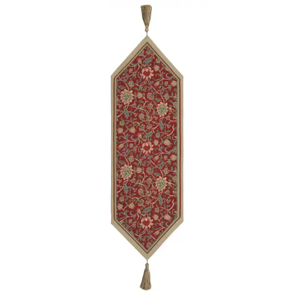 Fleur De Morris Red Belgian Table Runner