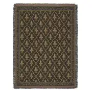 Fleur De Lis Black II Tapestry Throw