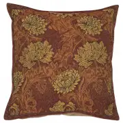 Chrysanthemum Brown Belgian Cushion Cover - 16 in. x 16 in. Cotton/Viscose/Polyester by William Morris