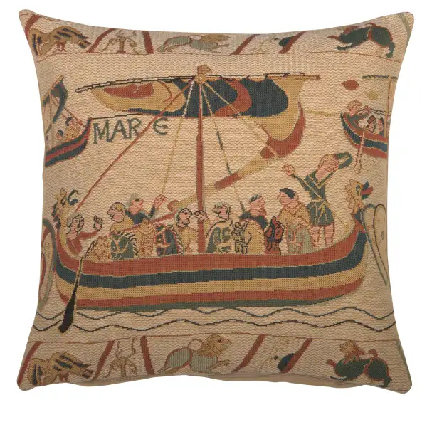 Bayeux William Small Belgian Cushion Cover - 14 in. x 14 in. Cotton by Charlotte Home Furnishings