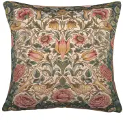 Roses and Birds White French Tapestry Cushion