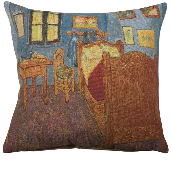 Van Gogh's La Chambre Belgian Cushion Cover - 18 in. x 18 in. Cotton/Viscose/Polyester by Vincent Van Gogh