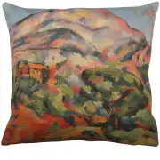 Mont Sainte Victoire Belgian Cushion Cover - 18 in. x 18 in. Cotton/Viscose/Polyester by Paul Cezanne