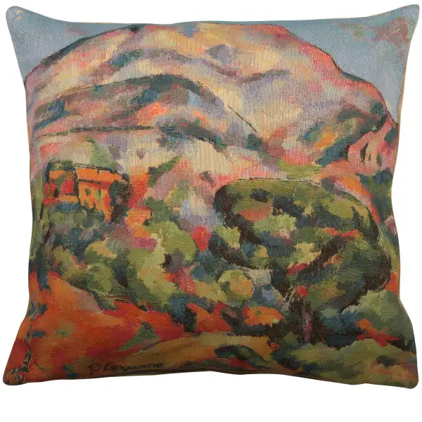 Mont Sainte Victoire Belgian Cushion Cover - 18 in. x 18 in. Cotton/Viscose/Polyester by Paul Cezanne
