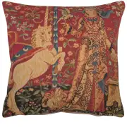 Medieval Taste Small Belgian Cushion Cover - 14 in. x 14 in. Cotton/Viscose/Polyester by Charlotte Home Furnishings