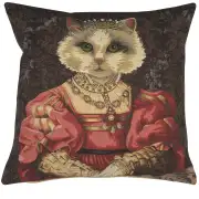 Cat With Crown A Belgian Cushion Cover - 18 in. x 18 in. Cotton by Charlotte Home Furnishings