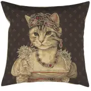 Chat Josephine Belgian Cushion Cover - 18 in. x 18 in. Cotton by Charlotte Home Furnishings