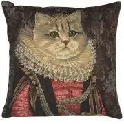 Cat With Crown C Belgian Cushion Cover - 18 in. x 18 in. Cotton by Charlotte Home Furnishings