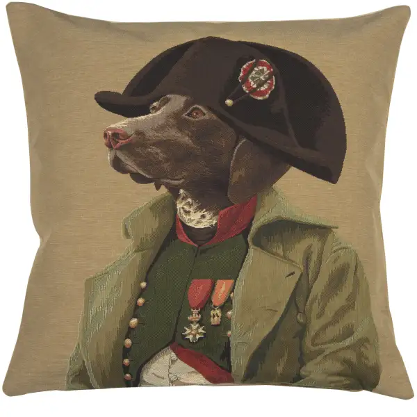 Chien Napoleon Belgian Cushion Cover - 18 in. x 18 in. Cotton by Charlotte Home Furnishings