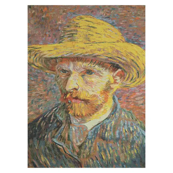 Van Gogh Self Portrait with Hat Belgian Tapestry Wall Hanging