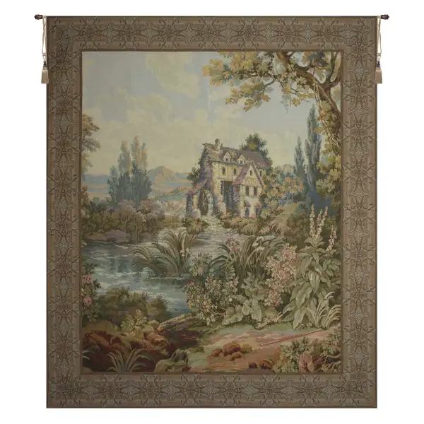 Old Mill Gold Vertical Wall Tapestry