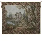 Old Mill Gold with Trellis Border Italian Tapestry