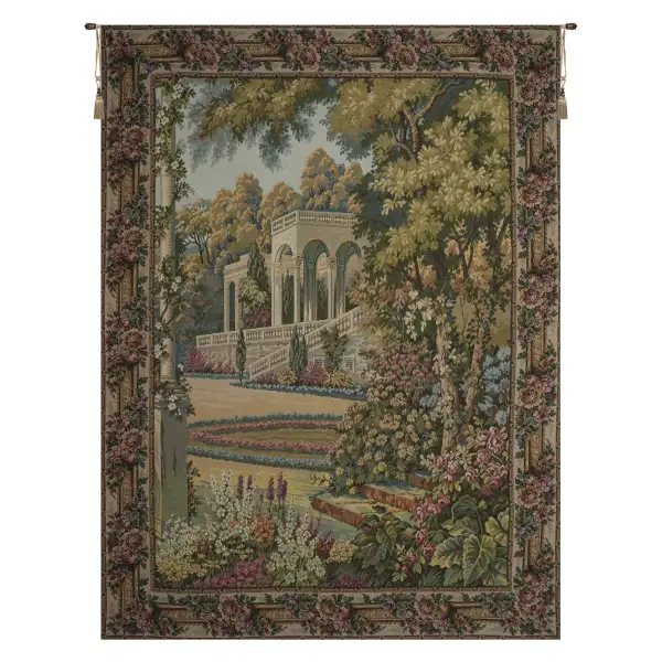 Como Garden with Trellis Border Italian Wall Tapestry