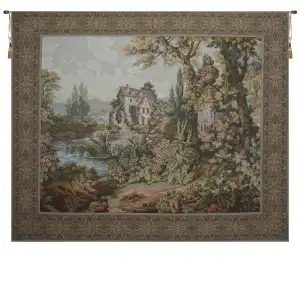 Old Mill Horizontal Italian Wall Tapestry
