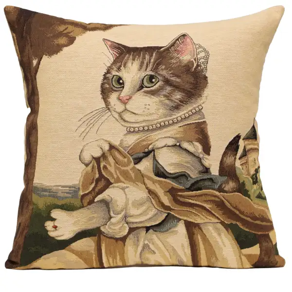 Herbert Cats C Belgian Cushion Cover - 18 in. x 18 in. Cotton by Susan Herbert