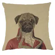 Commodore Pug Red European Cushion Covers