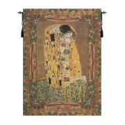 The Kiss with Border Belgian Tapestry Wall Hanging