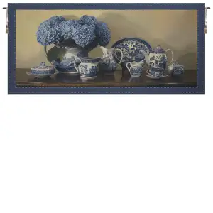 Blue Willow Horizontal Fine Art Tapestry