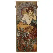 Mucha Topaze Belgian Tapestry Wall Hanging - 18 in. x 44 in. Cotton/Polyester by Alphonse Mucha