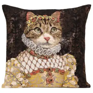 Grey Cat Sisi Belgian Sofa Pillow Cover