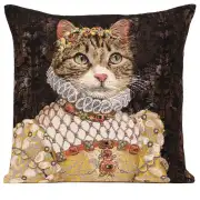 Grey Cat Sisi Belgian Cushion Cover