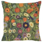 Flower Garden III Klimt Belgian Cushion Cover - 18 in. x 18 in. cotton/wool/viscose by Gustav Klimt