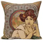 Mucha Topaz I Belgian Sofa Pillow Cover