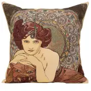 Mucha Emeraude I European Cushion Covers