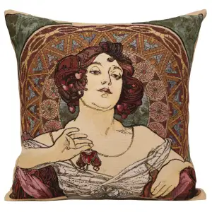 Mucha Rubis Stone I Belgian Sofa Pillow Cover