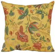 Peony Yellow B French Couch Cushion