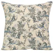 The Chinese on a Wheelbarrow Blue French Tapestry Cushion