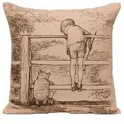 Winnie and Christopher Decorative Tapestry Pillow