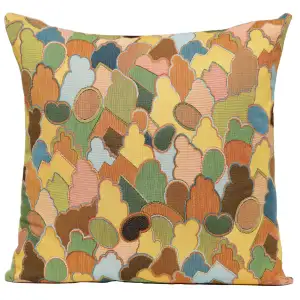 Mosaique Chinoise Footprint Yellow French Couch Cushion