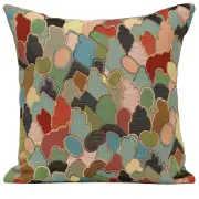 Mosaique Chinoise Footprint Blue Cushion