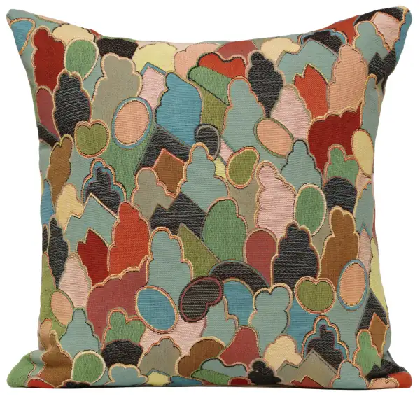 Mosaique Chinoise Footprint Blue French Tapestry Cushion