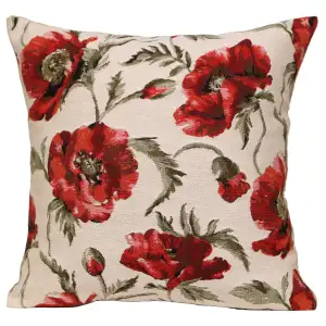 Coquelicots Belgian Sofa Pillow Cover