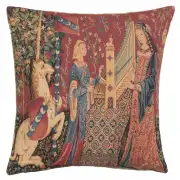 Medieval Hearing Large Belgian Cushion Cover - 18 in. x 18 in. Cotton/Viscose/Polyester by Charlotte Home Furnishings