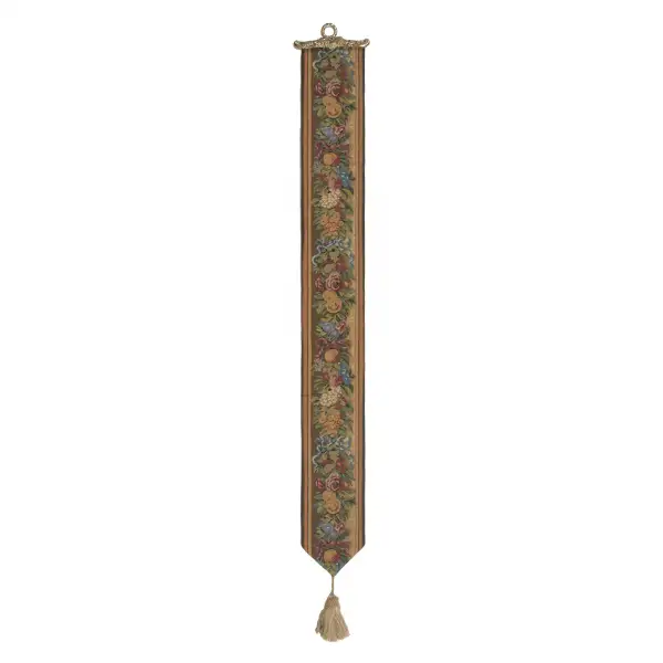 Fruit And Flowers I Belgian Tapestry Bell Pull - 6 in. x 44 in. Cotton/Viscose/Polyester by Charlotte Home Furnishings