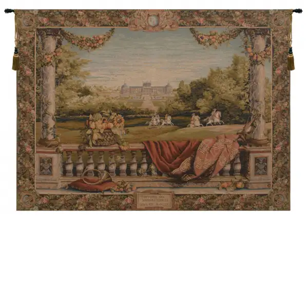 Terrasse Au Chateau I French Wall Tapestry - 58 in. x 43 in. Cotton/Viscose/Polyester by Charlotte Home Furnishings