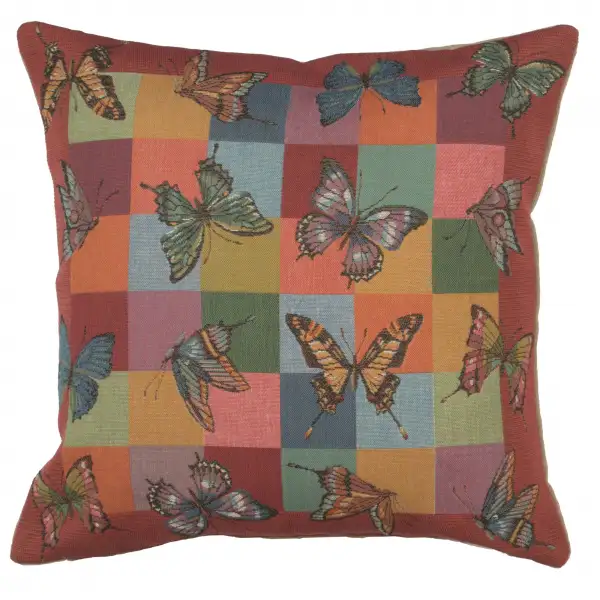 Butterflies 1 Cushion - 19 in. x 19 in. Wool/cotton/others by Charlotte Home Furnishings