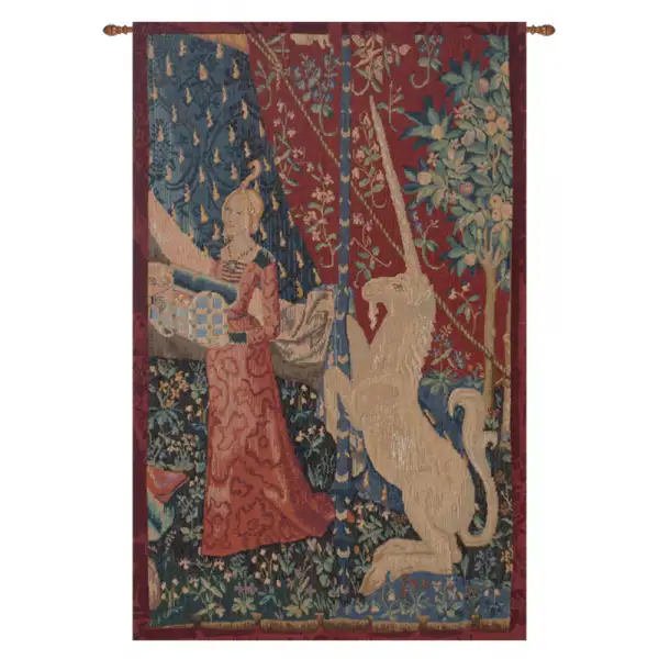Jeune Fille Au Coffret French Wall Tapestry - 19 in. x 29 in. Cotton/Viscose/Polyester by Charlotte Home Furnishings