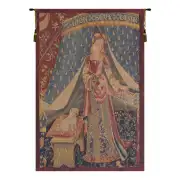 Dame Au Chien I French Wall Tapestry - 19 in. x 29 in. Cotton/Viscose/Polyester by Charlotte Home Furnishings