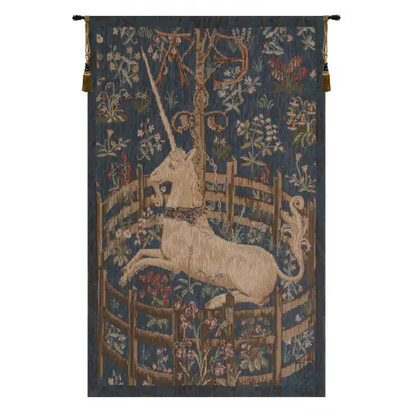Licorne Captive III French Wall Tapestry - 19 in. x 29 in. Cotton/Viscose/Polyester by Charlotte Home Furnishings