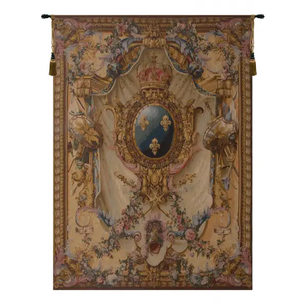 Grandes Armoiries Creme I French Wall Tapestry - 44 in. x 58 in. Wool/cotton/others by Charlotte Home Furnishings