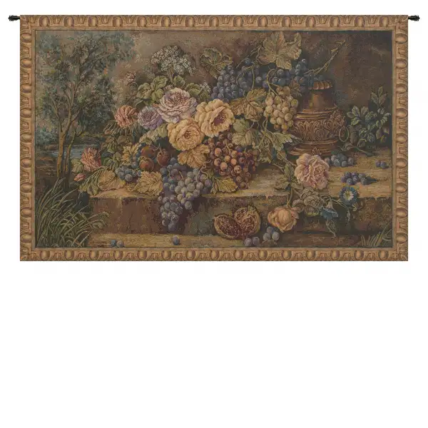 Bouquet with Grapes Italian Wall Tapestry