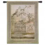 Oiseav Cage Cerise I Wall Tapestry