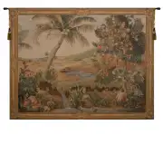 L'Oasis I French Wall Tapestry - 78 in. x 58 in. Wool/cotton/others by Charlotte Home Furnishings