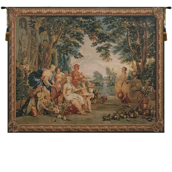 Triumph Of Flora Belgian Tapestry Wall Hanging - 76 in. x 62 in. CottonWool by Charlotte Home Furnishings