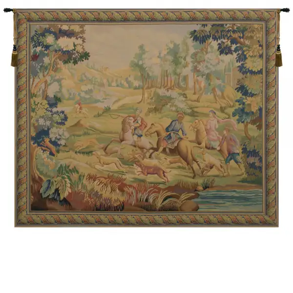 Hunt Belgian Tapestry Wall Hanging - 60 in. x 48 in. Cotton/Viscose/Polyester by Charlotte Home Furnishings