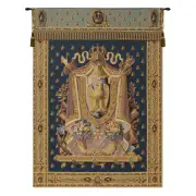 Napolean Dark Blue Belgian Tapestry Wall Hanging - 32 in. x 44 in. Cotton/Viscose/Polyester by Charlotte Home Furnishings